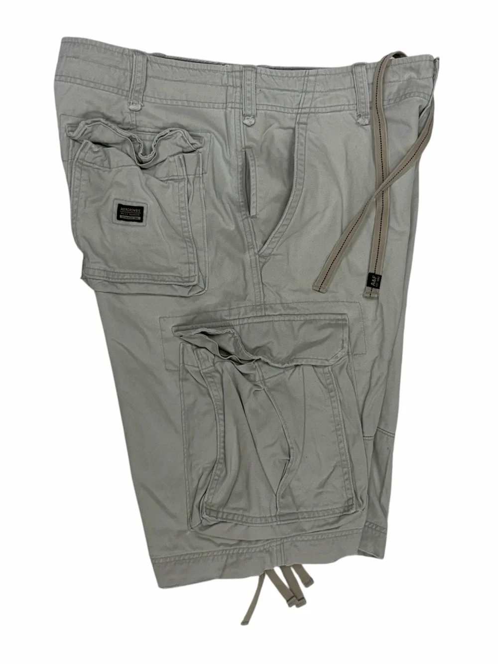 Vintage Abercrombie & Fitch Military Cargo Shorts Men 33 Beige Paratrooper Baggy